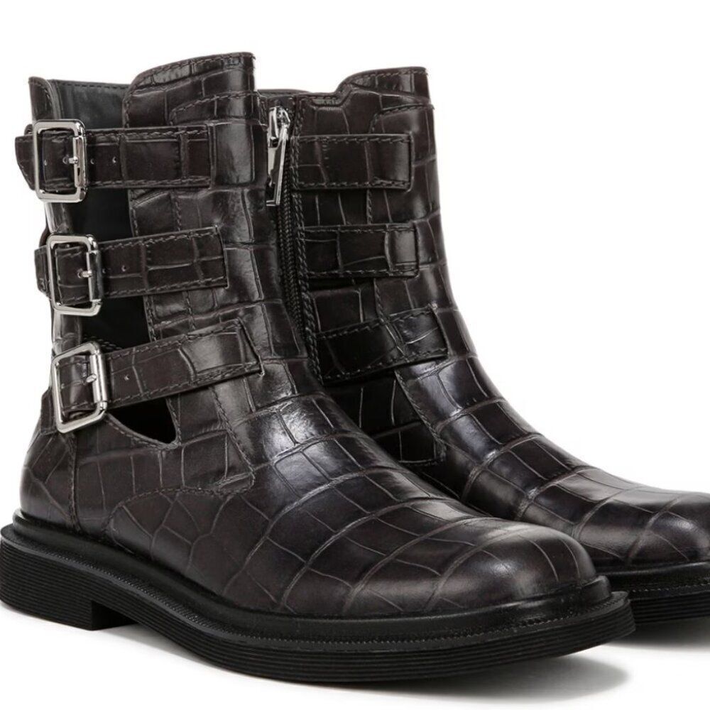 Franco Sarto Women's Argo Square Toe Buckle Crocodile